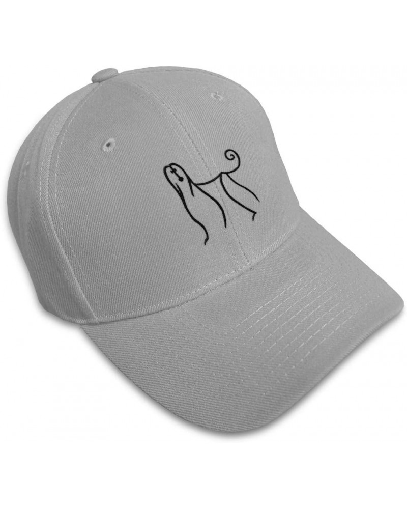 Custom Baseball Cap Afghan Hound Dog Silhouette Embroidery Dogs Acrylic Gray Design Only $13.23 Baseball Caps