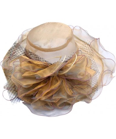 Women's Church Fascinator Bridal Tea Party Wedding Hat Mens Running Hats I-khaki $8.81 Sun Hats