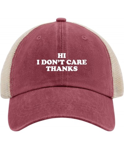 Hi I Don't Care Thanks Hats Funny Hat for Mens Women AllBlack Cowgirl Hats Bucket Hat Baseball Hat Sun Deep Rose $10.34 Bucke...