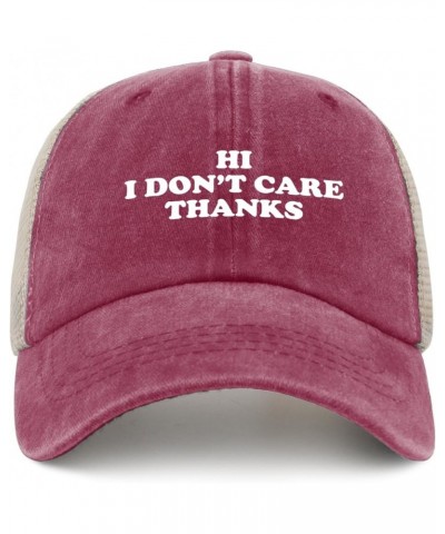 Hi I Don't Care Thanks Hats Funny Hat for Mens Women AllBlack Cowgirl Hats Bucket Hat Baseball Hat Sun Deep Rose $10.34 Bucke...