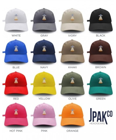 UFO Baseball Cap Embroidered Cotton Dad Hat - Area 51 Orange $9.59 Baseball Caps