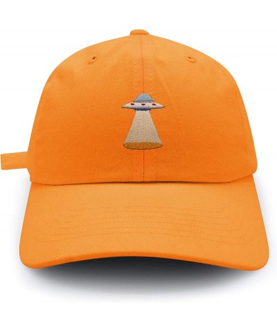 UFO Baseball Cap Embroidered Cotton Dad Hat - Area 51 Orange $9.59 Baseball Caps