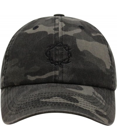 Thorn Crown Premium Dad Hat Embroidered Baseball Cap Tattoo Design Black Camo $14.49 Baseball Caps