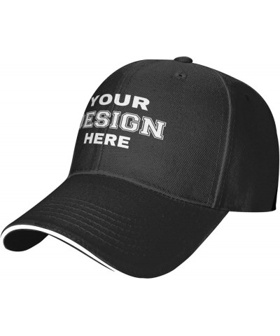 Custom Caps Add Your Custom,Custom Picture Hats,Custom Hat Design Your Own Classic Mens Womens Personalized Baseball Hat Blac...