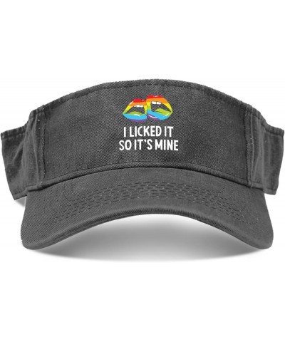 I Licked It So Its Mine Sun Visors for Women Hats Visor for Men Running Hats Packable LGBT Golf Hats Allblack $8.09 Visors