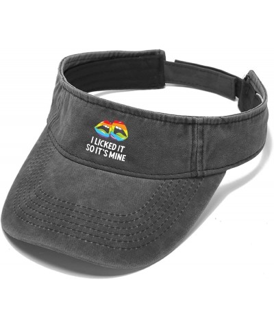 I Licked It So Its Mine Sun Visors for Women Hats Visor for Men Running Hats Packable LGBT Golf Hats Allblack $8.09 Visors