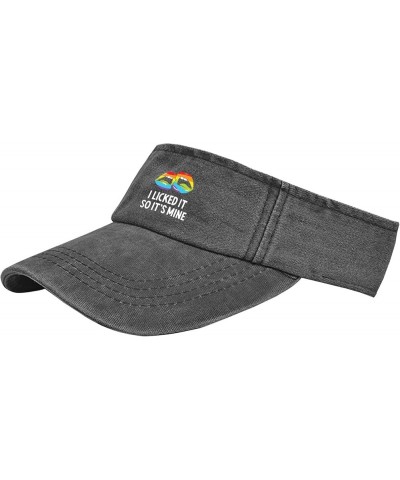 I Licked It So Its Mine Sun Visors for Women Hats Visor for Men Running Hats Packable LGBT Golf Hats Allblack $8.09 Visors