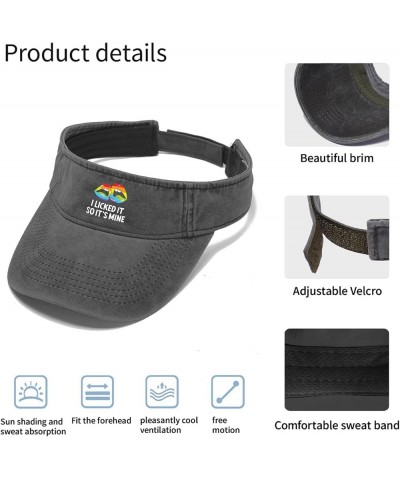 I Licked It So Its Mine Sun Visors for Women Hats Visor for Men Running Hats Packable LGBT Golf Hats Allblack $8.09 Visors