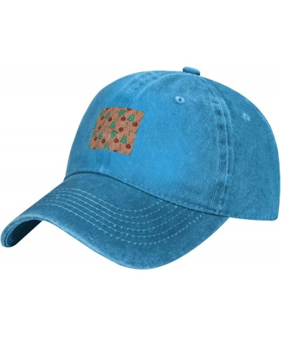 Christmas Tree and Ball Seamless Pattern Baseball Cap for Men Women Hats Cotton Trucker Caps Adjustable Dad Hat Blue $10.05 B...