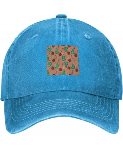 Christmas Tree and Ball Seamless Pattern Baseball Cap for Men Women Hats Cotton Trucker Caps Adjustable Dad Hat Blue $10.05 B...