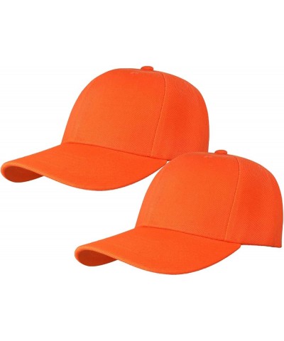 2pcs Baseball Cap for Men Women Adjustable Size for Outdoor Activities Orange/Orange $9.71 Baseball Caps