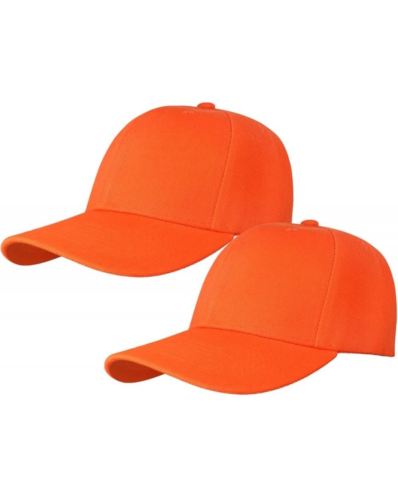 2pcs Baseball Cap for Men Women Adjustable Size for Outdoor Activities Orange/Orange $9.71 Baseball Caps