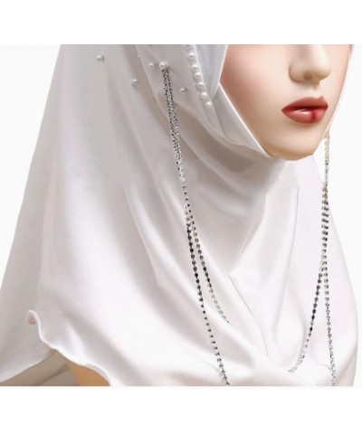 Women Muslim Prayer Hijab One Piece Floral Chain Long Head Scarf Wrap Islamic Ramadan Muslim Full Shawl Gift White $11.68 Sca...