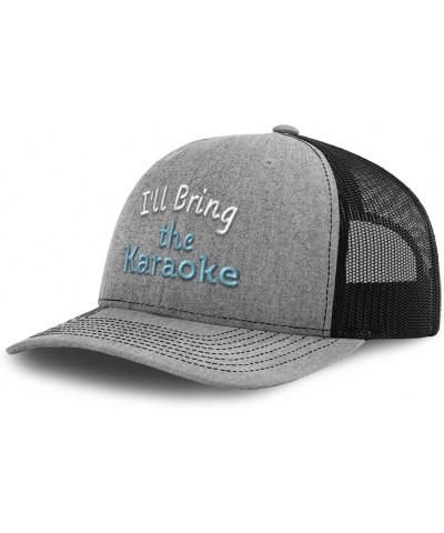 Richardson Trucker Hat I'll Bring The Karaoke Polyester Baseball Cap Heather Grey Black $16.45 Baseball Caps