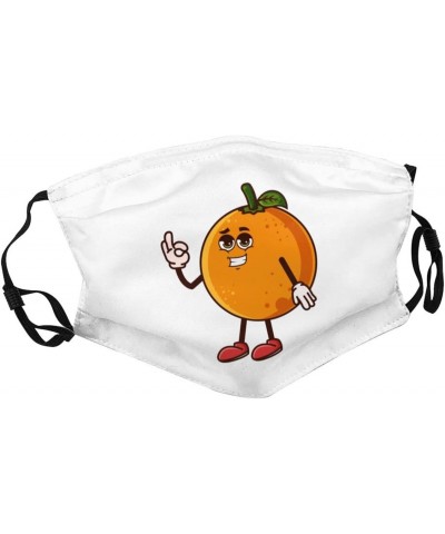 Cute Orange Fruit Face Mask Double-Sided Printing Reusable Adjustable Universal Dust Mask Unisex Masks $12.00 Balaclavas