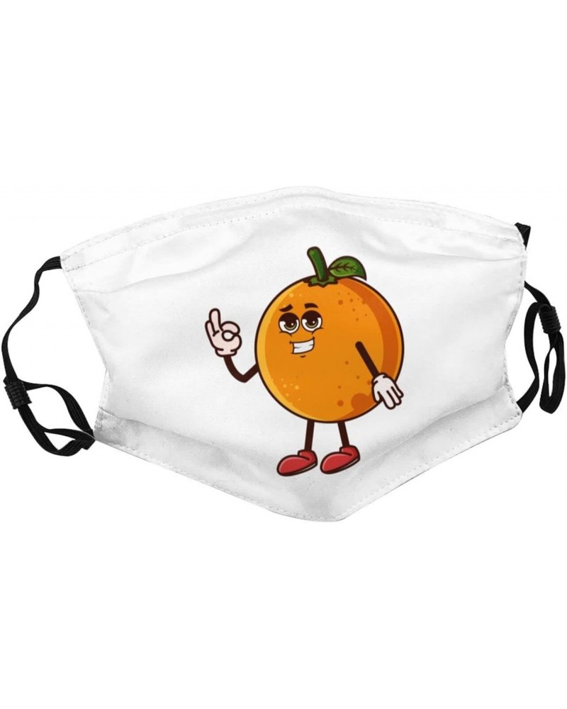 Cute Orange Fruit Face Mask Double-Sided Printing Reusable Adjustable Universal Dust Mask Unisex Masks $12.00 Balaclavas