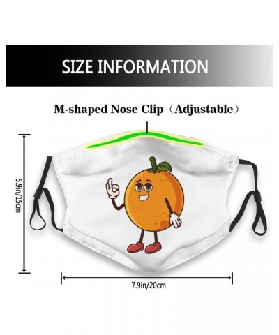 Cute Orange Fruit Face Mask Double-Sided Printing Reusable Adjustable Universal Dust Mask Unisex Masks $12.00 Balaclavas