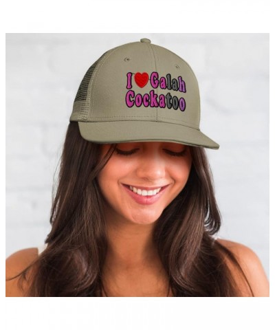 Custom Trucker Hat Baseball Cap I Love Galah Cockatoo Birds Animal Cotton Bird Dad Hats for Men & Women Grey Design Only $16....