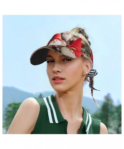 Sun Visor Hat for Women Men Adjustable Sunscreen Visor Cap Blossoming Sunflower Sport Empty Top Baseball Cap Christmas Santa ...