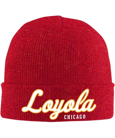 Loyola University Chicago Beanie Hat for Men and Women Winter Warm Hats Knit Slouchy Thick Skull Cap Red $7.79 Skullies & Bea...