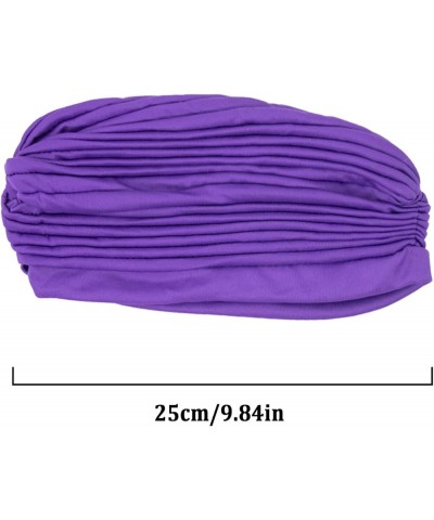 Travel Hats for Women Female Large Elastic Solid Scarf Comfort Flat Hat Monochrome Fashion Headband Hat Ladies Pp1 $8.56 Head...