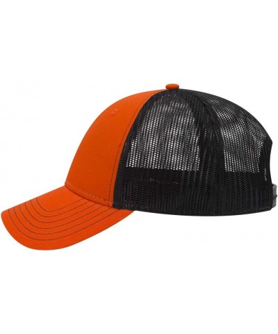 6 Panel Low Profile Contrast Vertical Mesh Back Cap Org/Org/Blk $10.16 Baseball Caps