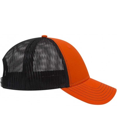 6 Panel Low Profile Contrast Vertical Mesh Back Cap Org/Org/Blk $10.16 Baseball Caps