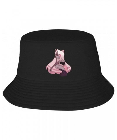 Hazbin Movie Hotel Adult Fisherman Hat Packable Bucket Hat Unisex Printed Summer Beach Fisherman Cap Black $9.91 Bucket Hats