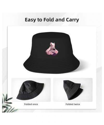 Hazbin Movie Hotel Adult Fisherman Hat Packable Bucket Hat Unisex Printed Summer Beach Fisherman Cap Black $9.91 Bucket Hats