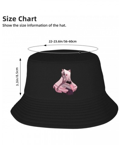 Hazbin Movie Hotel Adult Fisherman Hat Packable Bucket Hat Unisex Printed Summer Beach Fisherman Cap Black $9.91 Bucket Hats