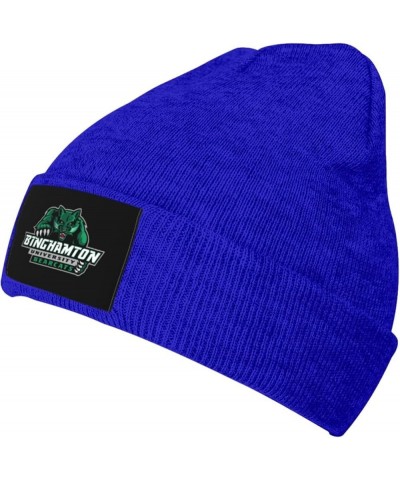 Binghamton University Logo Classic Warm Winter Knit Cap Fleece Lined Beanie Hat Blue $12.13 Skullies & Beanies