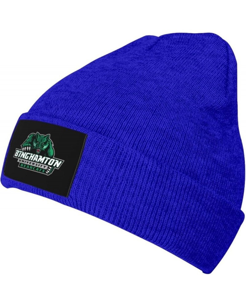 Binghamton University Logo Classic Warm Winter Knit Cap Fleece Lined Beanie Hat Blue $12.13 Skullies & Beanies