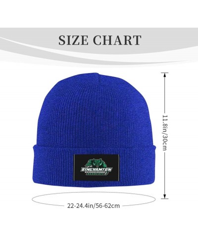 Binghamton University Logo Classic Warm Winter Knit Cap Fleece Lined Beanie Hat Blue $12.13 Skullies & Beanies