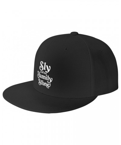 Sly and The Rock Family Stone Band Flat Brim Hat Unisex Baseball Cap Adjustable Casual Snapback Hats Dad Hat Black $9.63 Base...