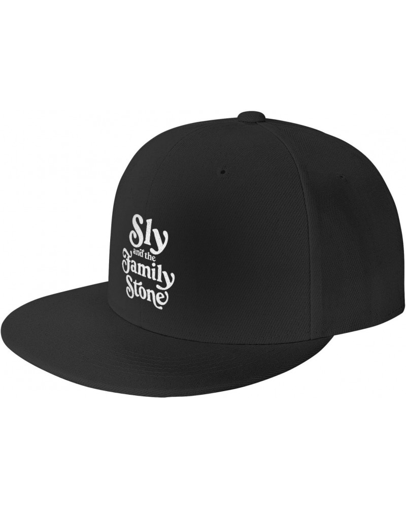 Sly and The Rock Family Stone Band Flat Brim Hat Unisex Baseball Cap Adjustable Casual Snapback Hats Dad Hat Black $9.63 Base...