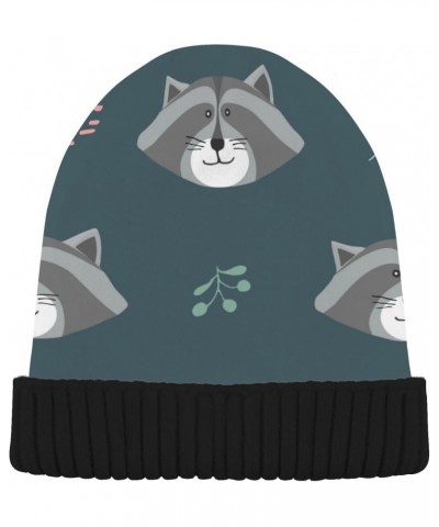 Forest Raccoon Animals Beanie Hat Men Slouchy Skull Cap Warm Knit Women Winter Cuffed Plain Hat Multicolor $23.02 Skullies & ...