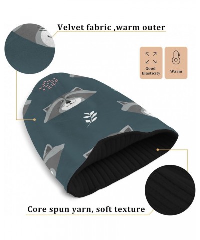 Forest Raccoon Animals Beanie Hat Men Slouchy Skull Cap Warm Knit Women Winter Cuffed Plain Hat Multicolor $23.02 Skullies & ...