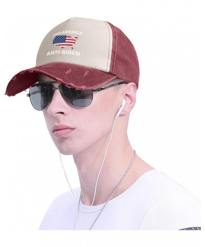 Pro America Anti Biden Upgrade Your Style with Funny Adjustable Cotton Baseball Caps for Men and Women Dark Red $14.43 Baseba...