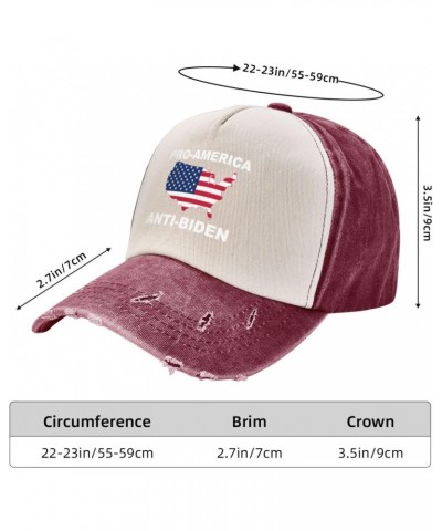 Pro America Anti Biden Upgrade Your Style with Funny Adjustable Cotton Baseball Caps for Men and Women Dark Red $14.43 Baseba...