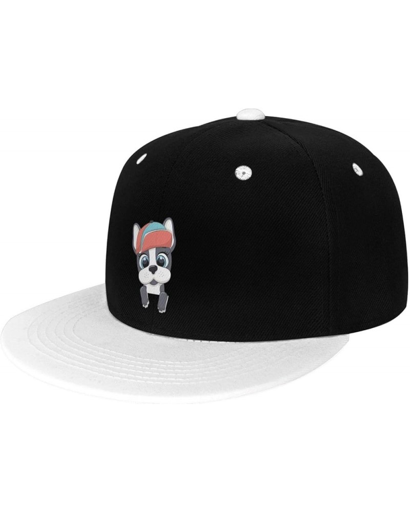 Cute Dog Wearing a Hat Snapback Hat for Men Women Baseball Cap Trucker Flat Bill Hats Dad Caps White $10.18 Baseball Caps