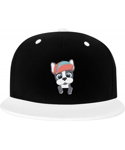 Cute Dog Wearing a Hat Snapback Hat for Men Women Baseball Cap Trucker Flat Bill Hats Dad Caps White $10.18 Baseball Caps