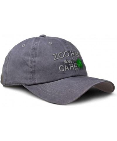 Custom Soft Washed Baseball Cap Zoo Hair Don't Care Zoo Dad Hats for Men & Women Grey Design Only $12.90 Baseball Caps