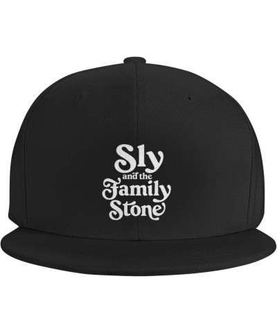 Sly and The Rock Family Stone Band Flat Brim Hat Unisex Baseball Cap Adjustable Casual Snapback Hats Dad Hat Black $9.63 Base...