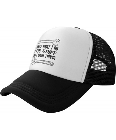 I Fix Stuff and I Know Things Hat I Fix Stuff Hat Cool Stuff Hat for Men Funny Black $12.42 Cowboy Hats