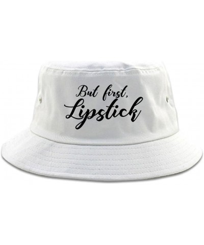 But First Lipstick Makeup Bucket Hat White $18.89 Bucket Hats