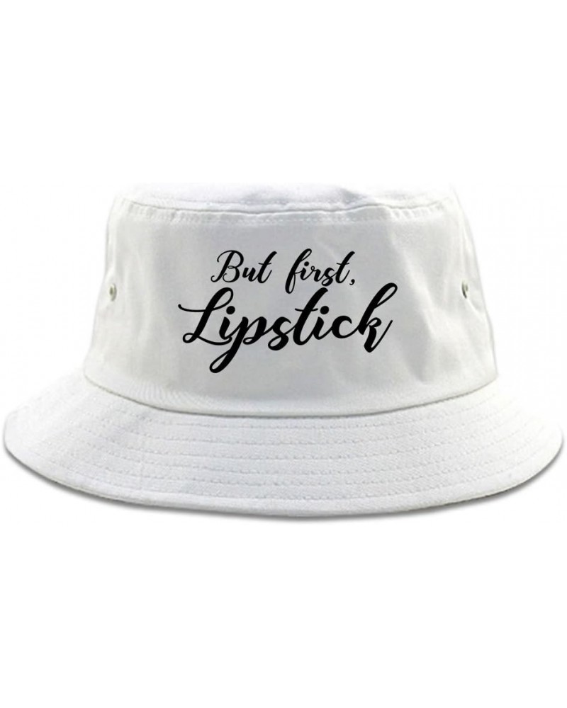 But First Lipstick Makeup Bucket Hat White $18.89 Bucket Hats