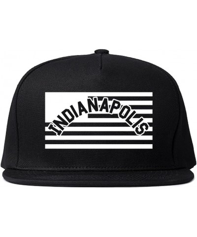 City of Indianapolis with United States Flag Snapback Hat Cap Black $14.25 Baseball Caps