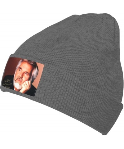 Kenny Music Rogers Knit Hat Winter Ski Warm Knitted Caps Cuffed Hats for Men Women Black Deep Heather $10.33 Skullies & Beanies