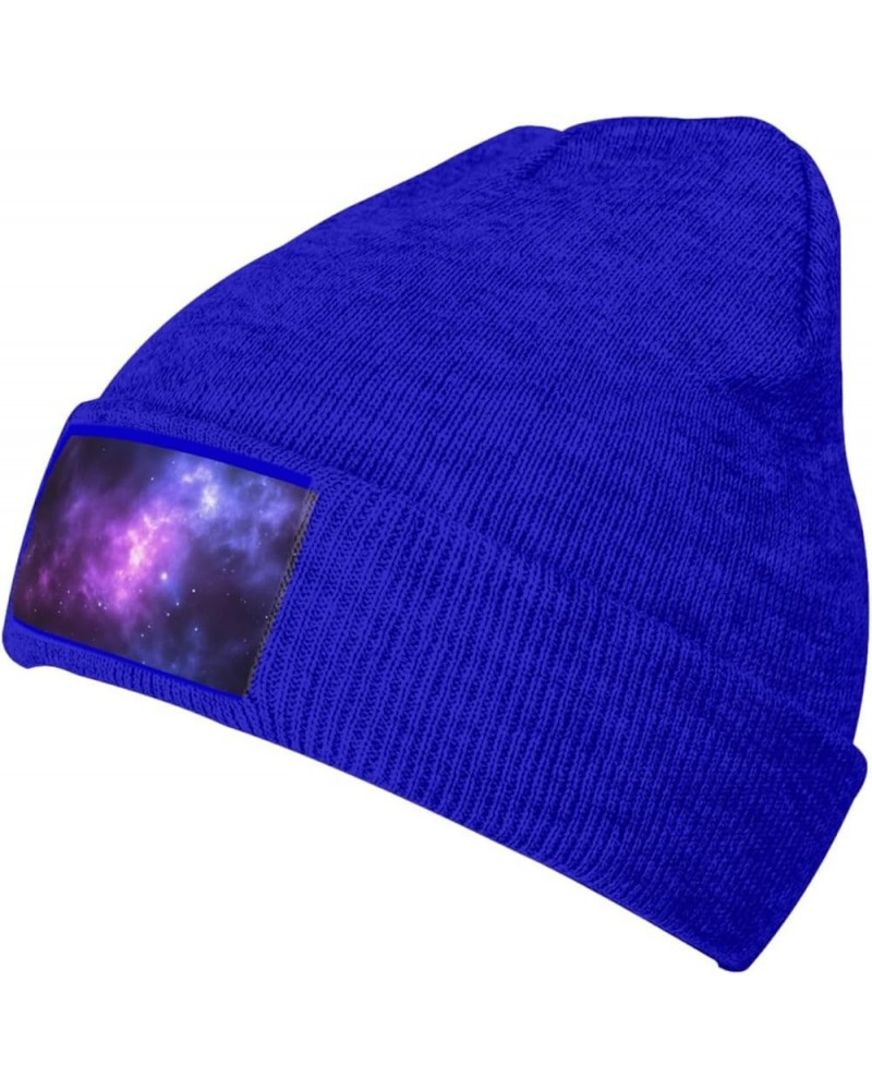 Magic Galaxy Sky Purple Print Beanie for Women Men Knit Hat Warm Winter Beanies Cap Fashion Cuffed Beanie Hat Blue $10.82 Sku...