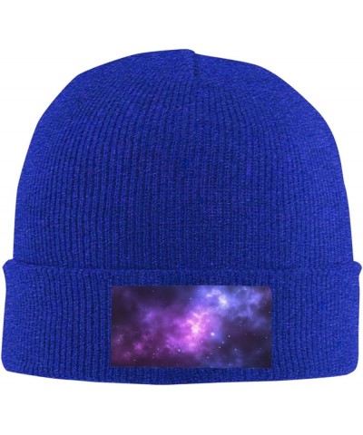 Magic Galaxy Sky Purple Print Beanie for Women Men Knit Hat Warm Winter Beanies Cap Fashion Cuffed Beanie Hat Blue $10.82 Sku...